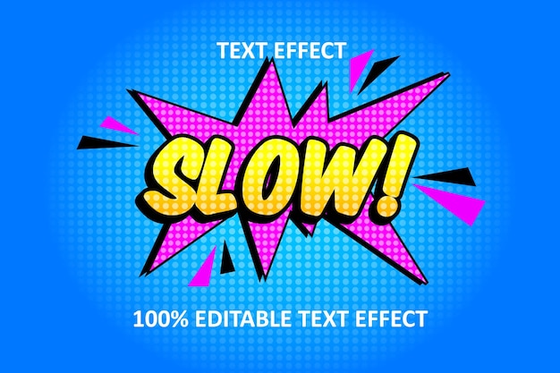 Vector editable text effect pink yellow comic