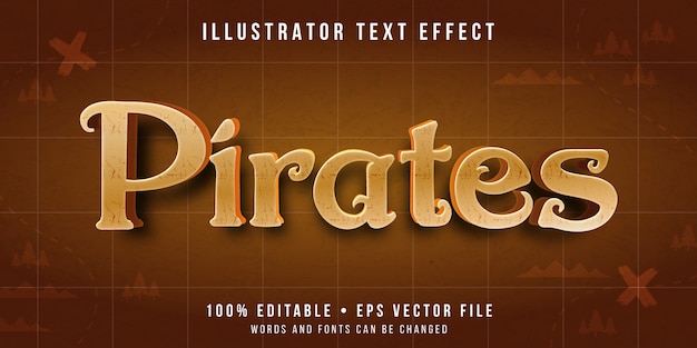 Effetto di testo modificabile - stile di testo pirati