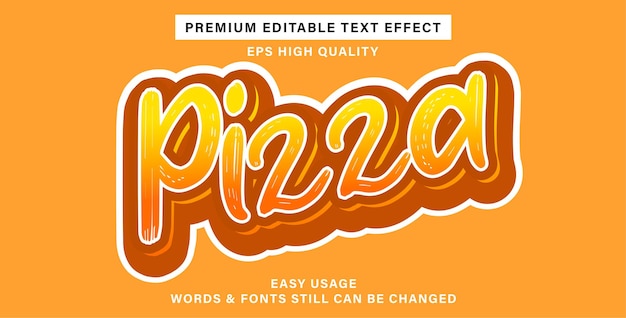 Vector editable text effect pizza