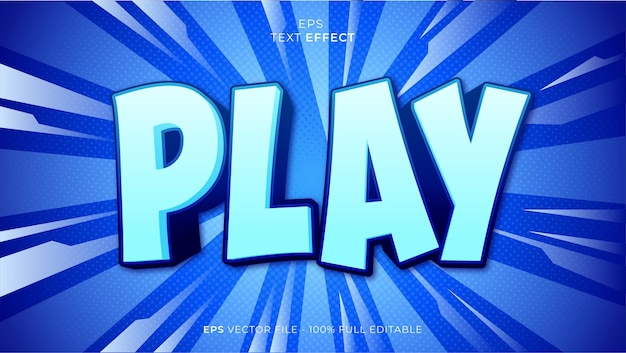 Editable text effect play style illustration