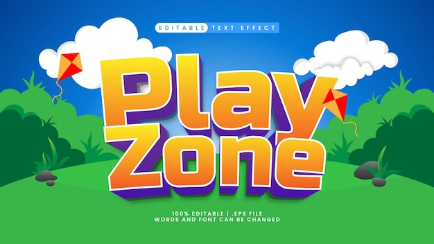 editable text effect play zone