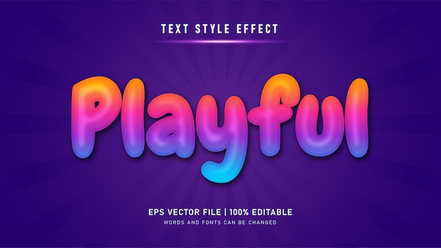 Editable text effect. playful text style effect