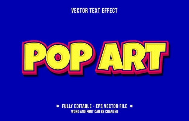 Editable text effect pop art modern style