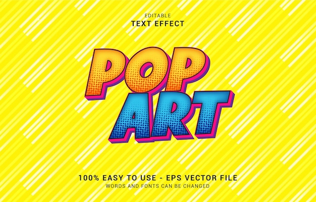 Effetto di testo modificabile, lo stile pop art può essere utilizzato per creare il titolo
