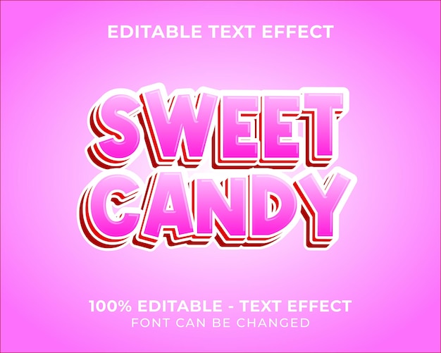 Редактируемый текстовый эффект pop candy 3D текстовый эффект с розовым фоном