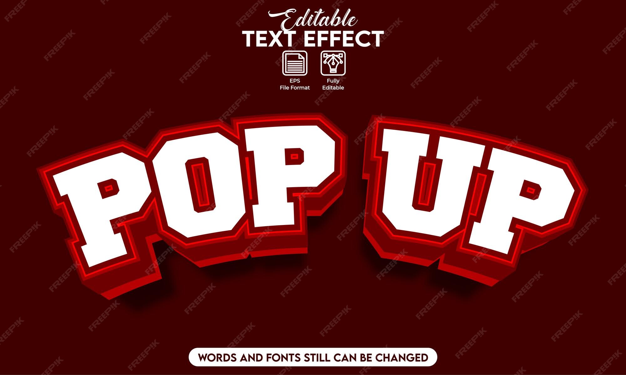 Premium Vector | Editable text effect pop up
