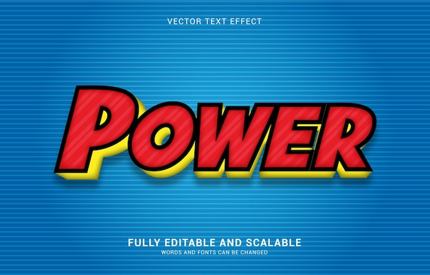 Editable text effect, Power style can be use to make Title