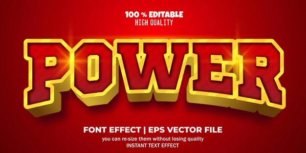 editable text effect power style