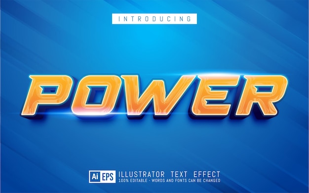 Редактируемый текстовый эффект - концепция стиля Power Text