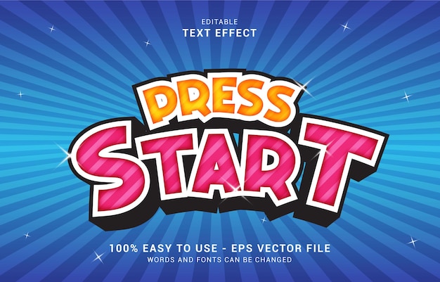 Editable text effect, Press Start Game style can be use to make Title