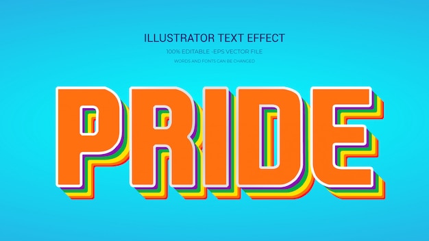 Editable text effect pride style