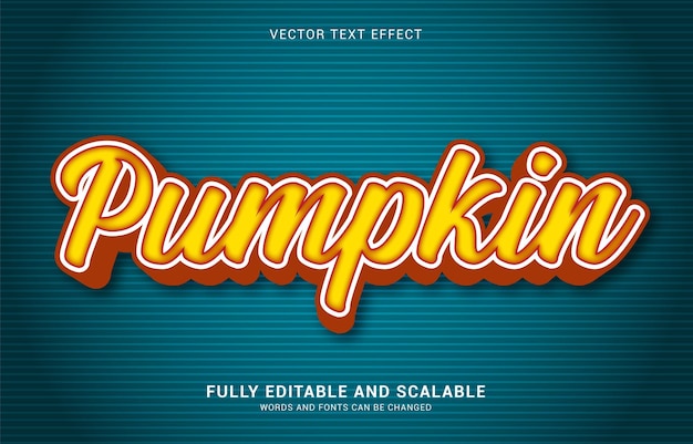 Vector editable text effect pumpkin style