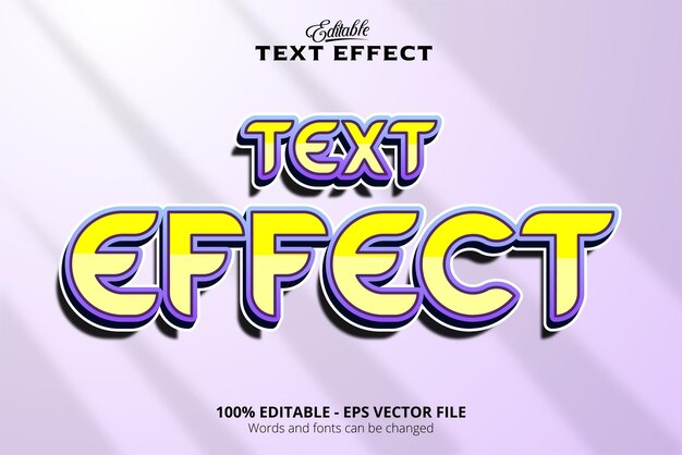 Editable text effect purple background 3d style text effect