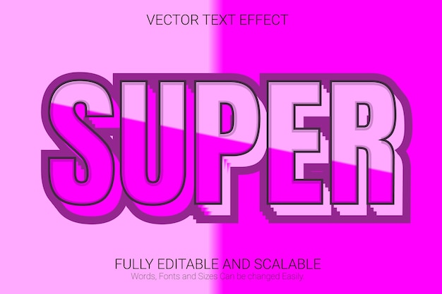 Vettore stile di testo di colore viola con effetto testo modificabile
