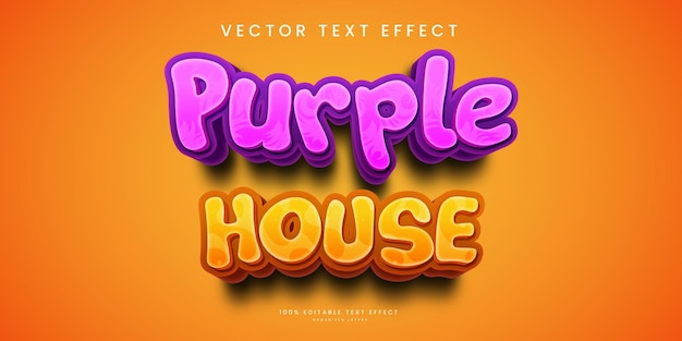 Effetto di testo modificabile in purple house style