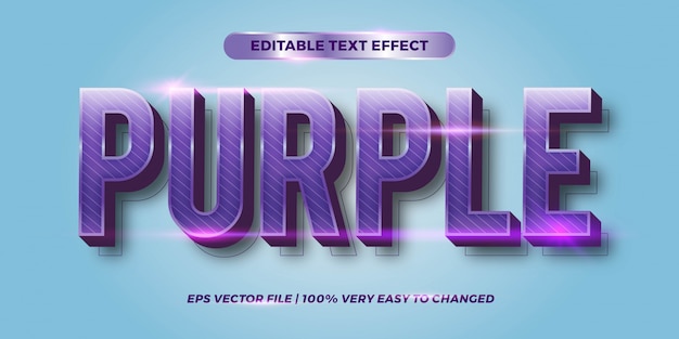 Editable text effect - purple text style