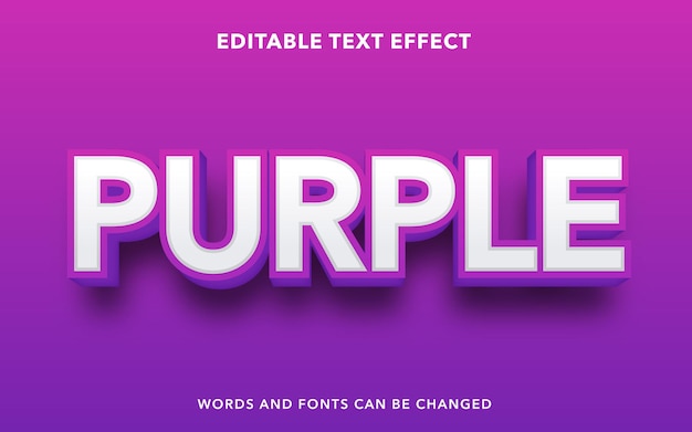 Editable text effect for purple