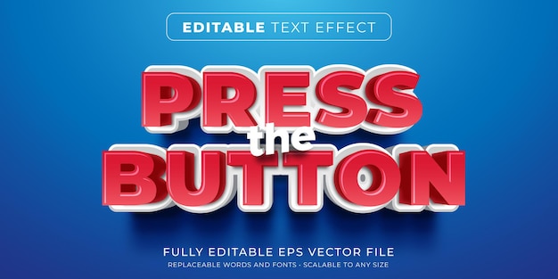 Vector editable text effect in push button style