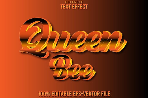 Editable Text Effect Queen Bee 3D Gradient Style