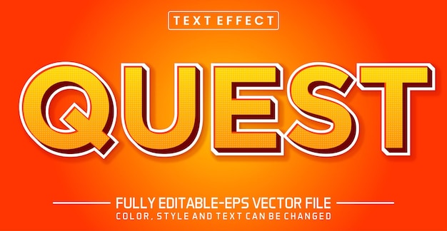 Vector editable text effect quest text style theme