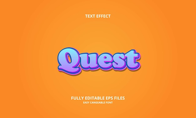 Editable text effect quest title style