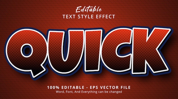 Vector editable text effect, quick text on headline cartoon style effect