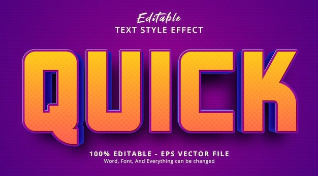 Editable text effect, quick text on headline multicolor style effect