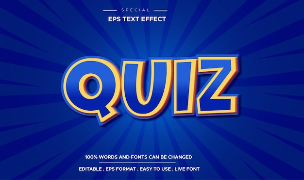 Editable text effect, quiz style