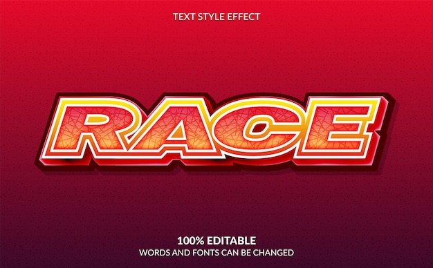 Editable Text Effect Race Text Style