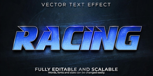 Vector editable text effect, racer speed style