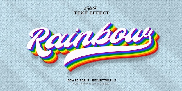 Editable text effect, Rainbow text