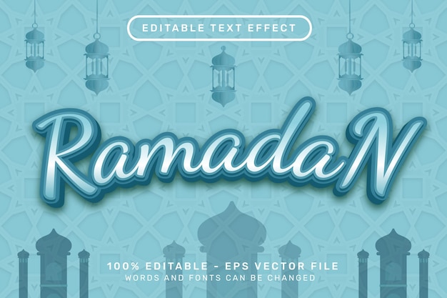 Effetto testo modificabile concetto di stile ramadan kareem 3d