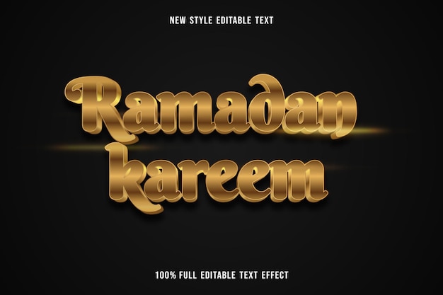 Editable text effect ramadan kareem color gold