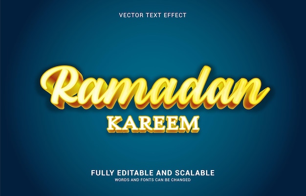 Effetto testo modificabile lo stile ramadan kareem può essere utilizzato per creare il titolo