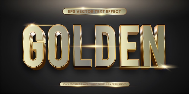 Vector editable text effect -  realistic golden text style concept