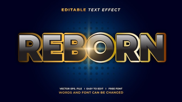 Vector editable text effect reborn style