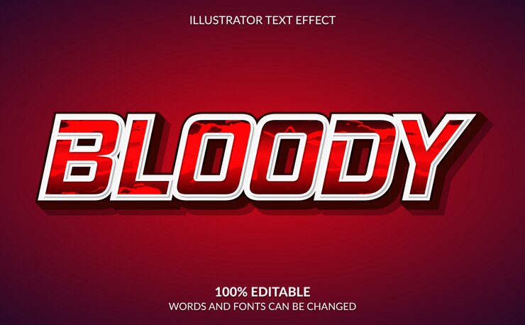 Editable Text Effect, Red Bloody Text Style