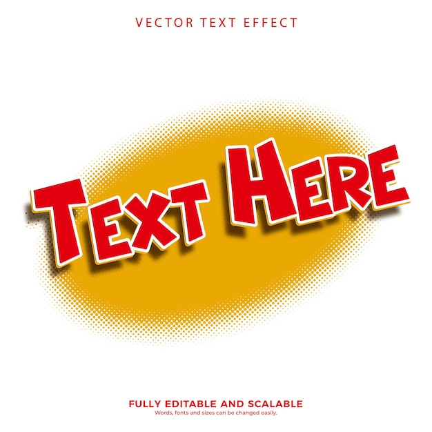 Editable text effect red text style