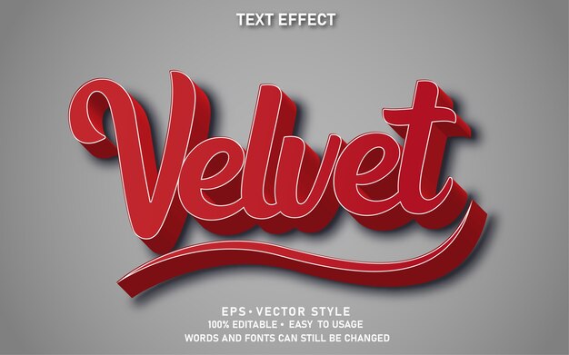 Editable text effect red velvet