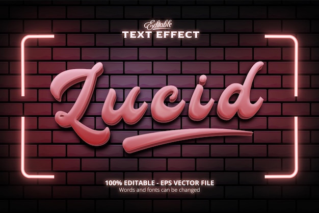 Editable text effect Red wall background Lucid text