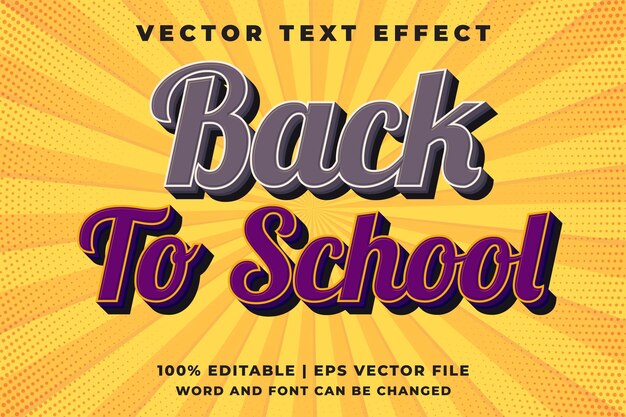 Editable text effect Retro 3d cartoon style premium vector