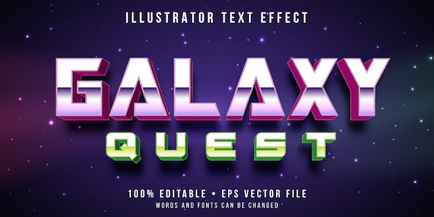 Editable text effect - retro galaxy game style