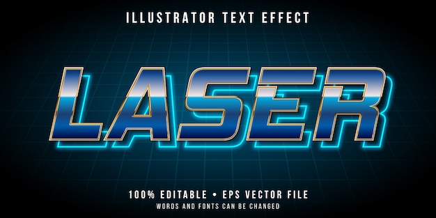 Editable text effect - retro neon light style