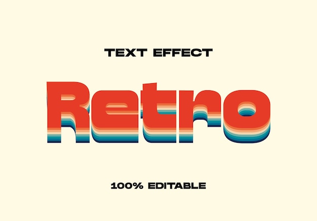 Editable text effect retro vintage style