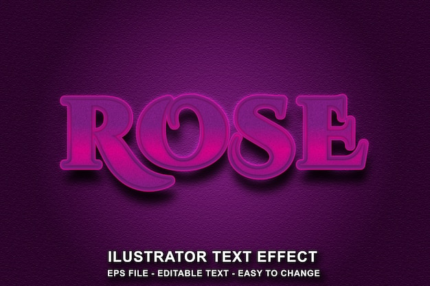 Editable text effect rose purple style