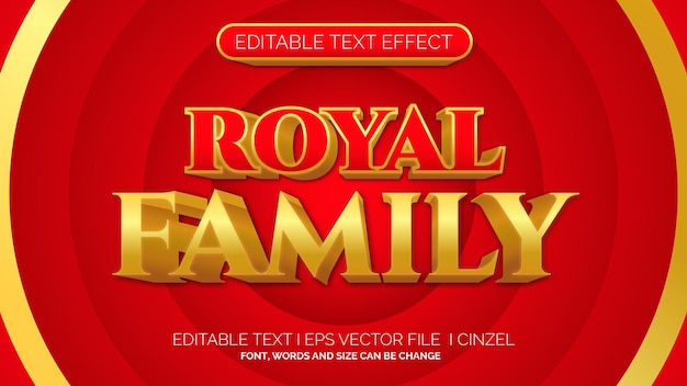 Редактируемый текстовый эффект королевской семьи