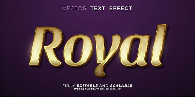 Editable text effect Royal three dimension 3d text style