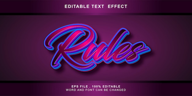 Editable text effect rules