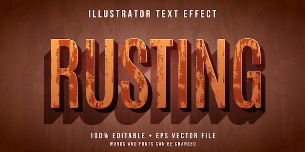 Editable text effect - rusting text style