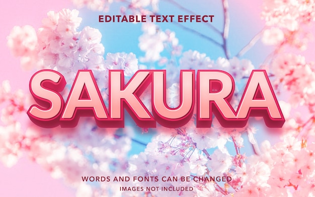 Editable text effect for sakura flower